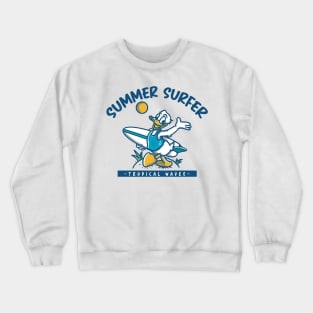 the donal duck surfing Crewneck Sweatshirt